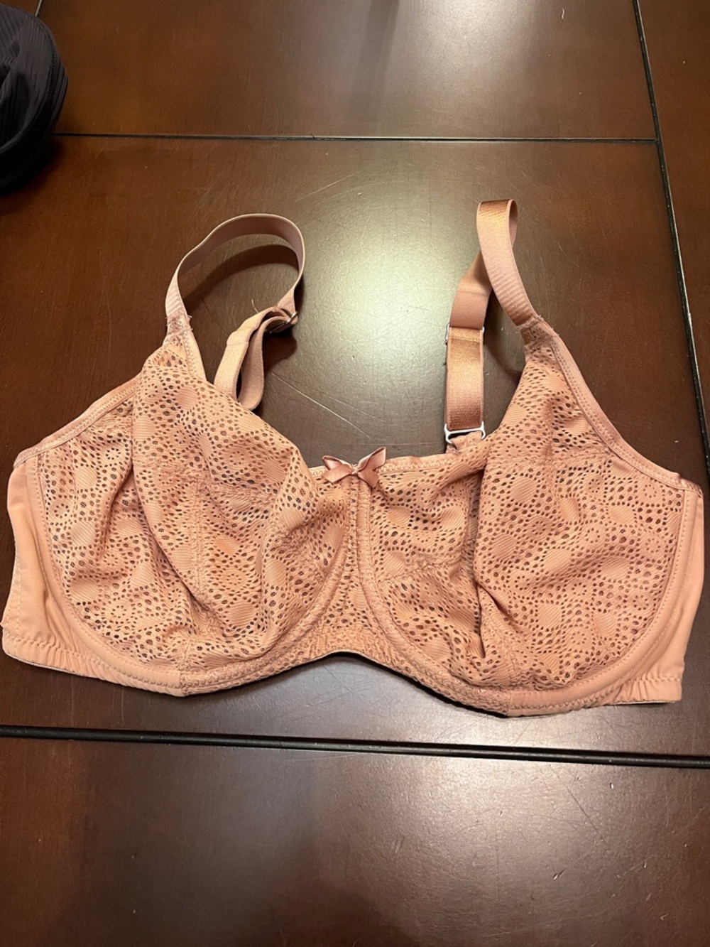 Glamorise Dusty Rose Full-Coverage Bra lace comfort